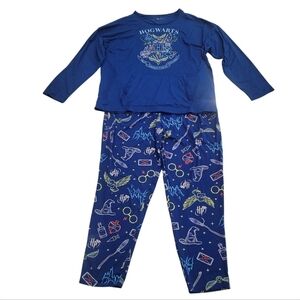 Harry Potter Bruahed Jersey Hogwarts Blue Women's Pajama Set Size XL